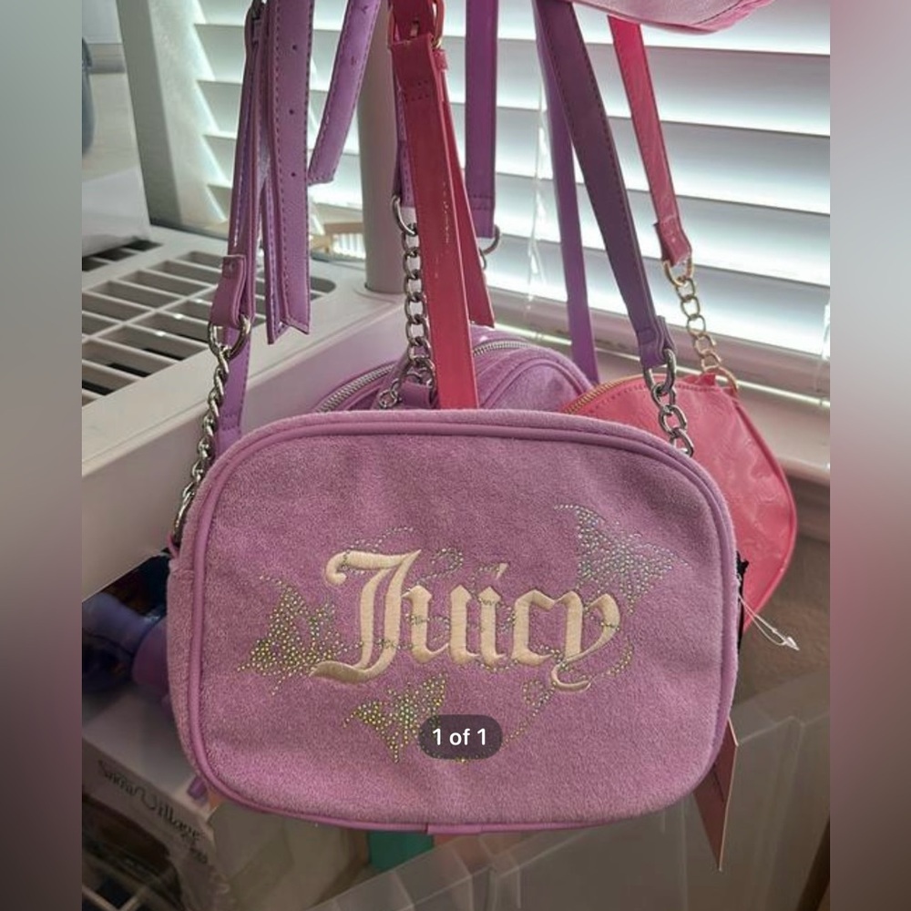 NWT Juicy Couture Purple Crossbody butterfly bag purse - Picture 3 of 3